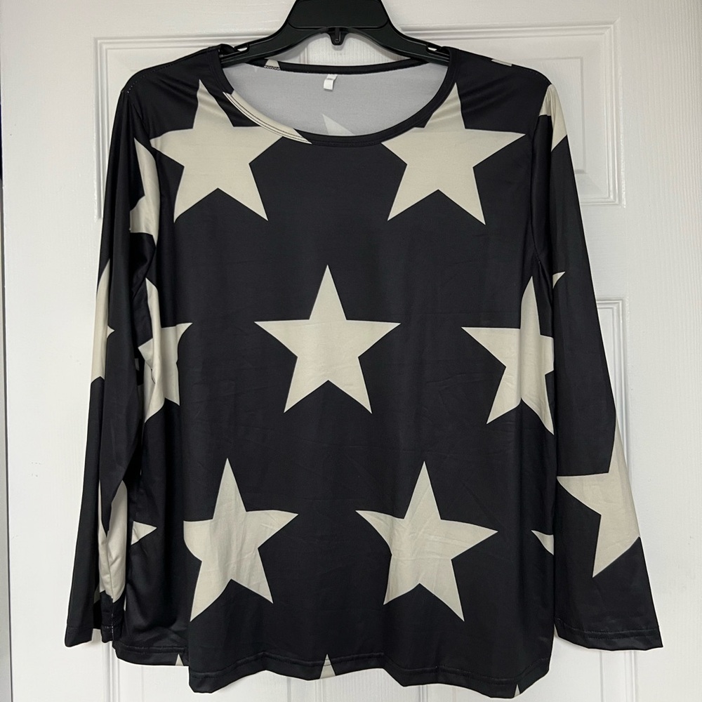 Elegant Starry Night Long Sleeve Top